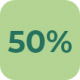 50 Percent icon green color
