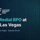 Promotional banner for CCW: Meet Redial BPO at CCW Las Vegas, June 22–25, with Redial as Official Sponsor and booth #1227.
